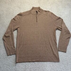 Smartwool Men's Sparwood Half Zip Sweater 1/4 Zip QZ Large Brown